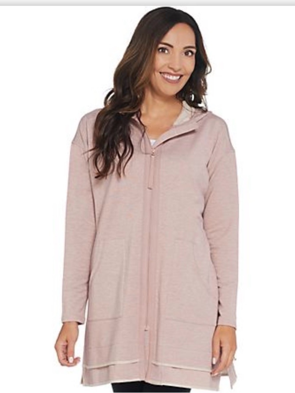 Lurex Blend Zip Front jacket with hood EUC